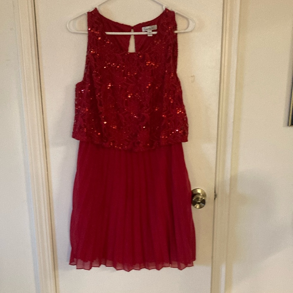 Elegant Red Sequin Kids Dress
